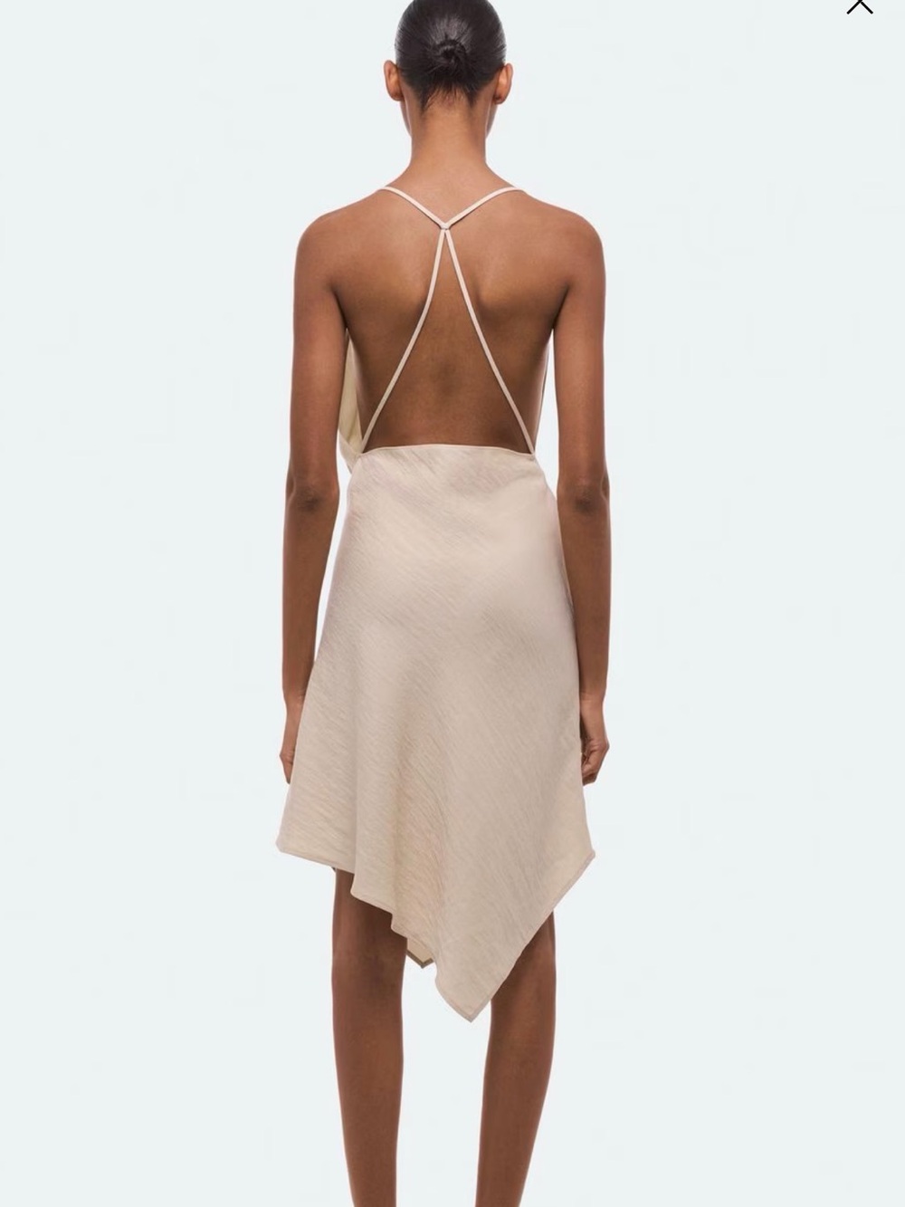 Helmut Lang Beige Asymmetrical Slip Dress - Picture 4 of 7